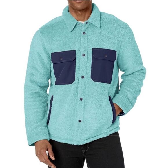 Outerknown Other - Outerknown Skyline Fleece Shirt Jacket in Mineral Blue Large